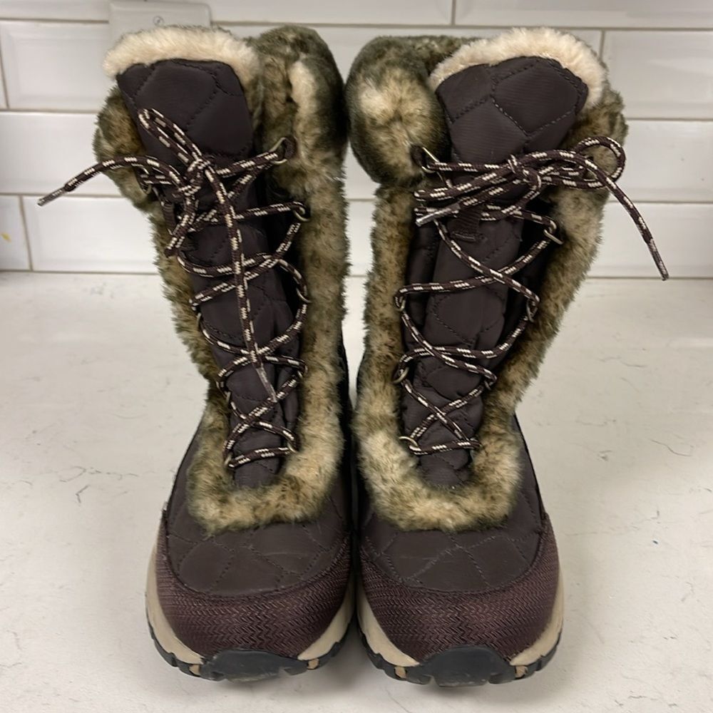 L. L. Bean Faux Fur Winter Snow Bootss Size 8.5 Brown - Picture 2 of 16